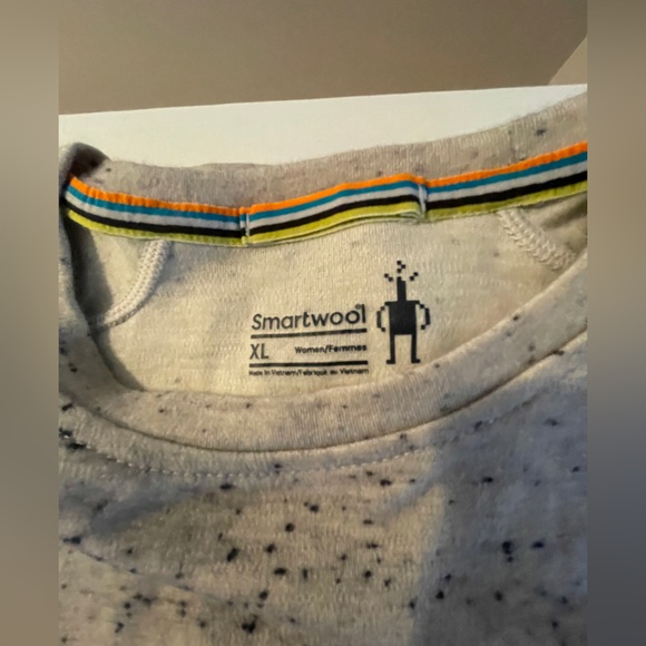 Women's Smart Wool Gray Speckled Long Sleeve Shirt - Sz XL - Picture 2 of 6